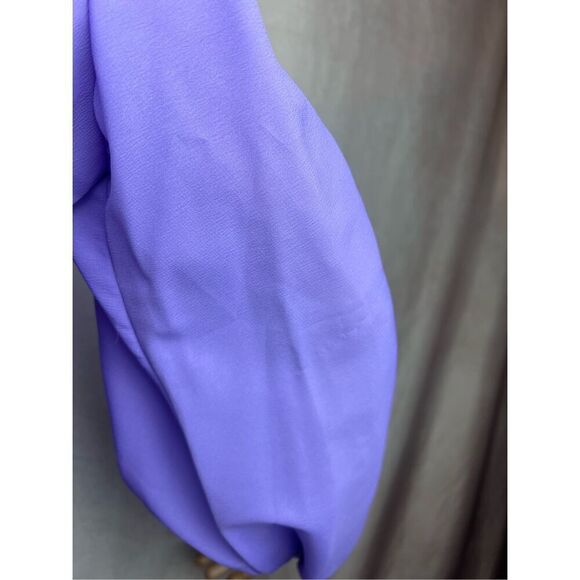 Vintage 1970s Dagger Top Bishop Sleeve Mod MCM Plus Size Large Disco Purple - Picture 9 of 9